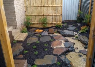 Vermont Japanese garden with stream Japanese courtyard stream